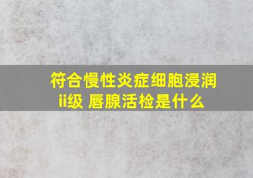 符合慢性炎症细胞浸润ii级 唇腺活检是什么